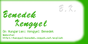 benedek kengyel business card